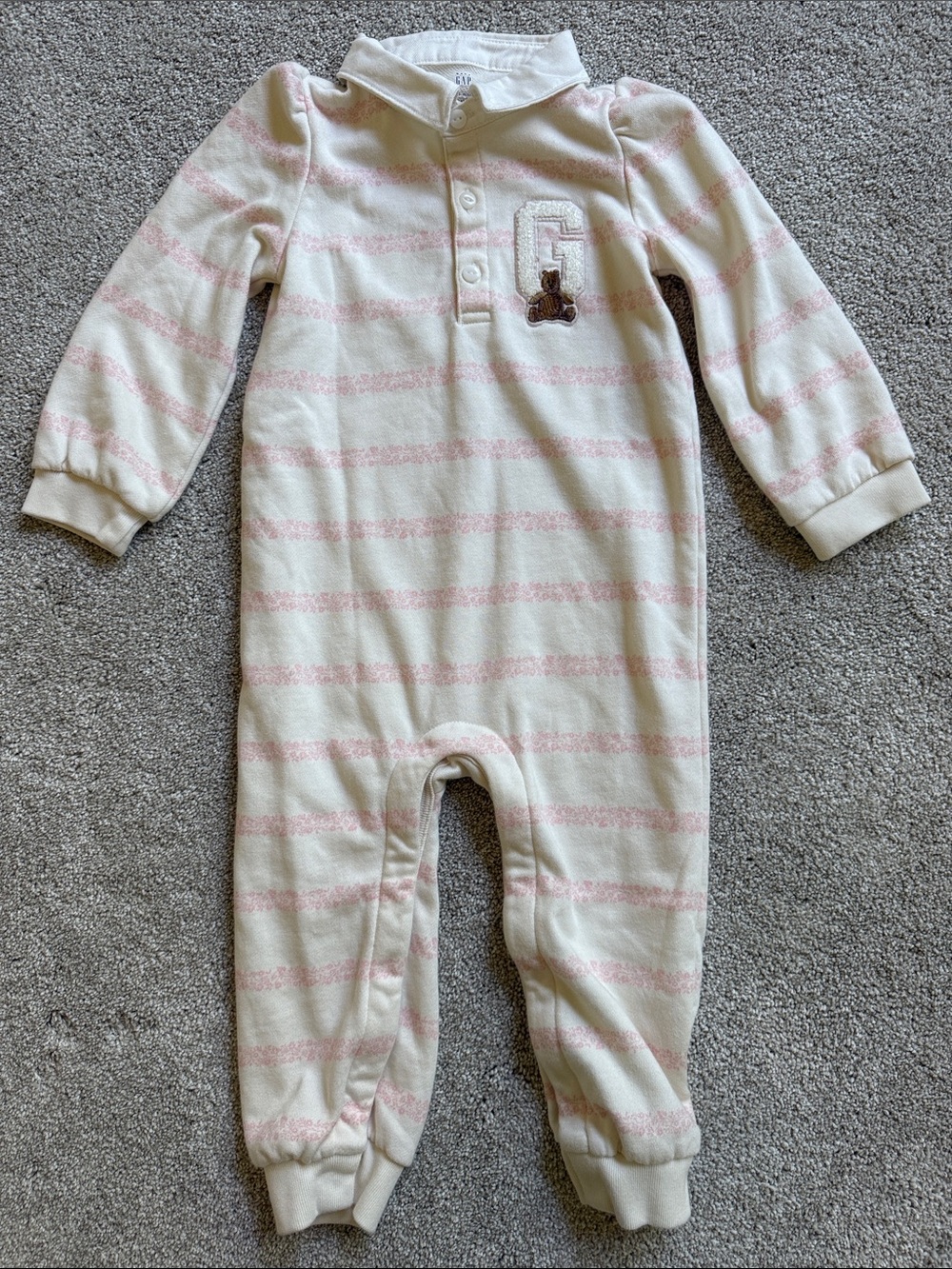 GAP Baby VintageSoft Varsity Bear Logo One-Piece